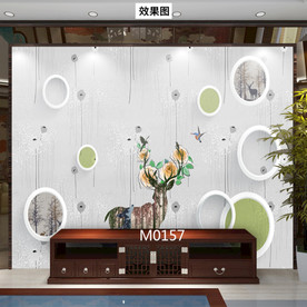 3D圆圈麋鹿 绿色 清新