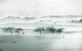 意境山水电视背景墙