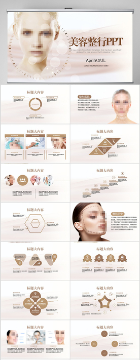 美容整形行业工作总结PPT模板