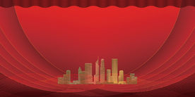 红色展板舞台背景红旗旗帜素材矢