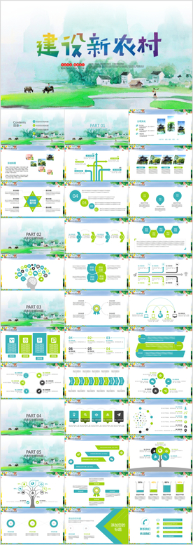 乡村旅游新农村建设PPT模板