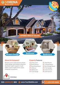 房地产酒店民宿短租中介海报传单