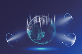 卫星地球未来通讯科技渐变曲线