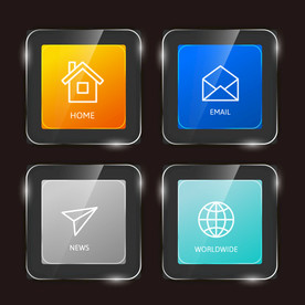 彩色质感水晶按钮图片