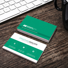 绿色简约名片正反双面PSD模板