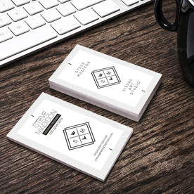 白色简约名片双面PSD展开图