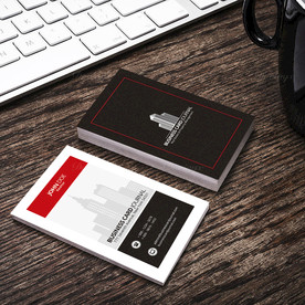 黑红简约名片PSD格双面展开图