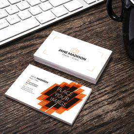 白色简约名片PSD格双面展开图