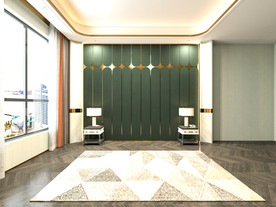 现代背景墙 卧室3D效果摄影墙