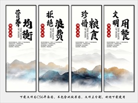 食堂文化 食堂展板 食堂挂画