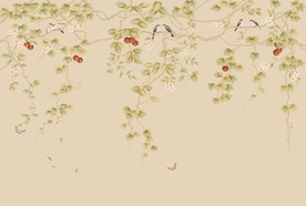 超高清手绘花鸟背景墙