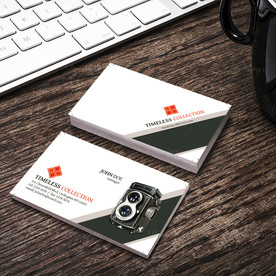 复古简约名片双面PSD展开图