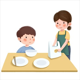 卡通风格商家提醒客人打包