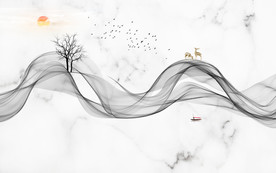 大理石纹抽象线条背景墙