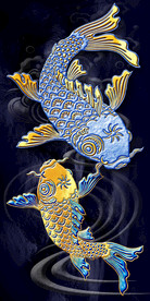 中式吉祥锦鲤海浪纹跃龙门玄关装