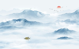 意境水墨山水画