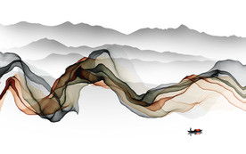 新中式山水背景墙