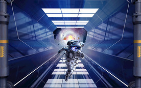 宇航员3D背景墙