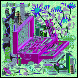 线条方巾 盒子 原创