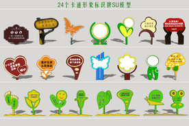 卡通形象标识牌