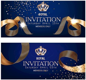 蓝金会员卡VIP矢量