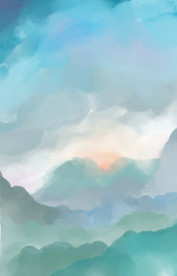 《山色》山峦风景插画