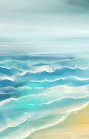 《海风》沙滩海浪插画