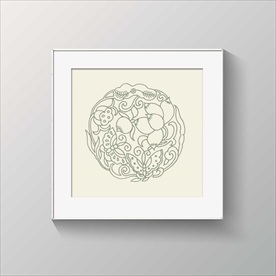 莲花花纹图案矢量图