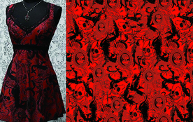 骷髅头 花叶设计