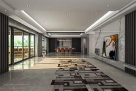 现代极简轻奢客厅背景墙空间设计