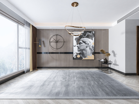 现代极简轻奢客厅背景墙空间设计