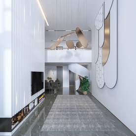 现代极简轻奢客厅背景墙空间设计