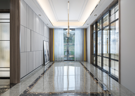 现代极简轻奢餐厅背景墙空间设计