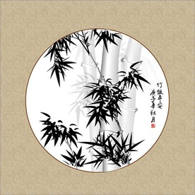 AI矢量墨竹报平安