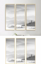 新中式山水远山装饰画