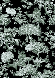 网布印花黑白树