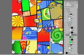 彩绘卡通分镜漫画底图涂鸦圈韵无