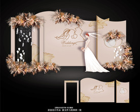 香槟色婚礼迎宾区