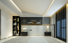 新中式背景墙 卧室靠床空间设计