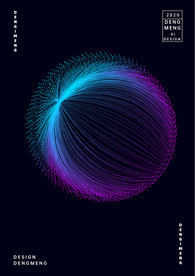 粒子放射效果海报
