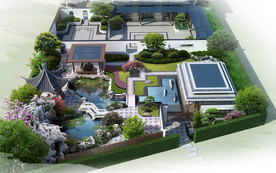 新中式别墅景观设计方案效果图