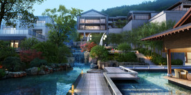 高档别墅区景观效果图