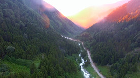 在山林中的日出