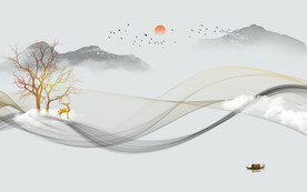 新中式电视背景墙