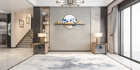 新中式背景墙 客厅沙发空间设计