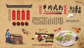 牛肉丸粉背景墙