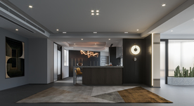 极简风现代客厅沙发背景墙