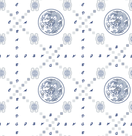 大牌中国风龙腾图形格子睡衣