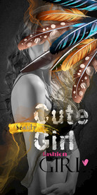 时尚美女烟雾羽毛装饰画玄关