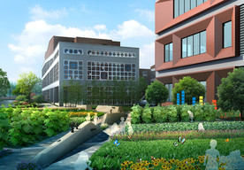 校园活动场地景观效果图